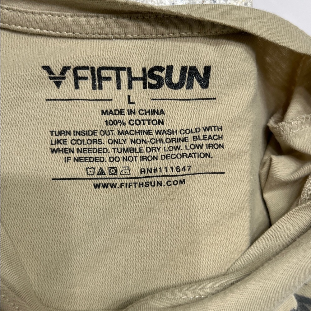 Fifth Sun Beige Cotton Tee - Picture 2 of 2